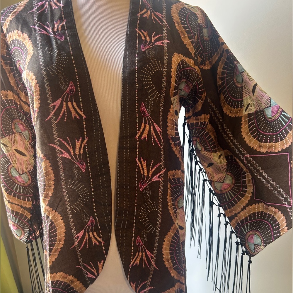 NWT CLEOBELLA Olivia Fringe Kimono Top